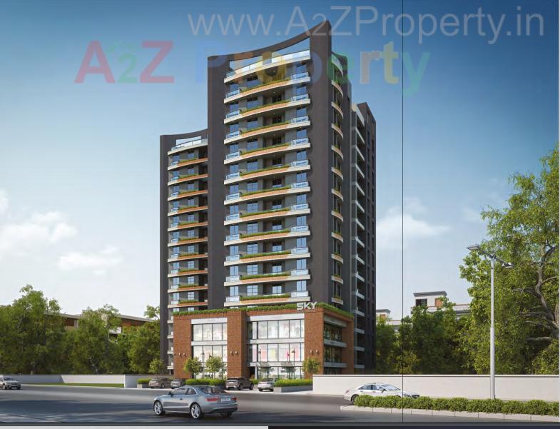 3D Elevation of real estate project Sky Memories located at Vadsar, Vadodara, Gujarat