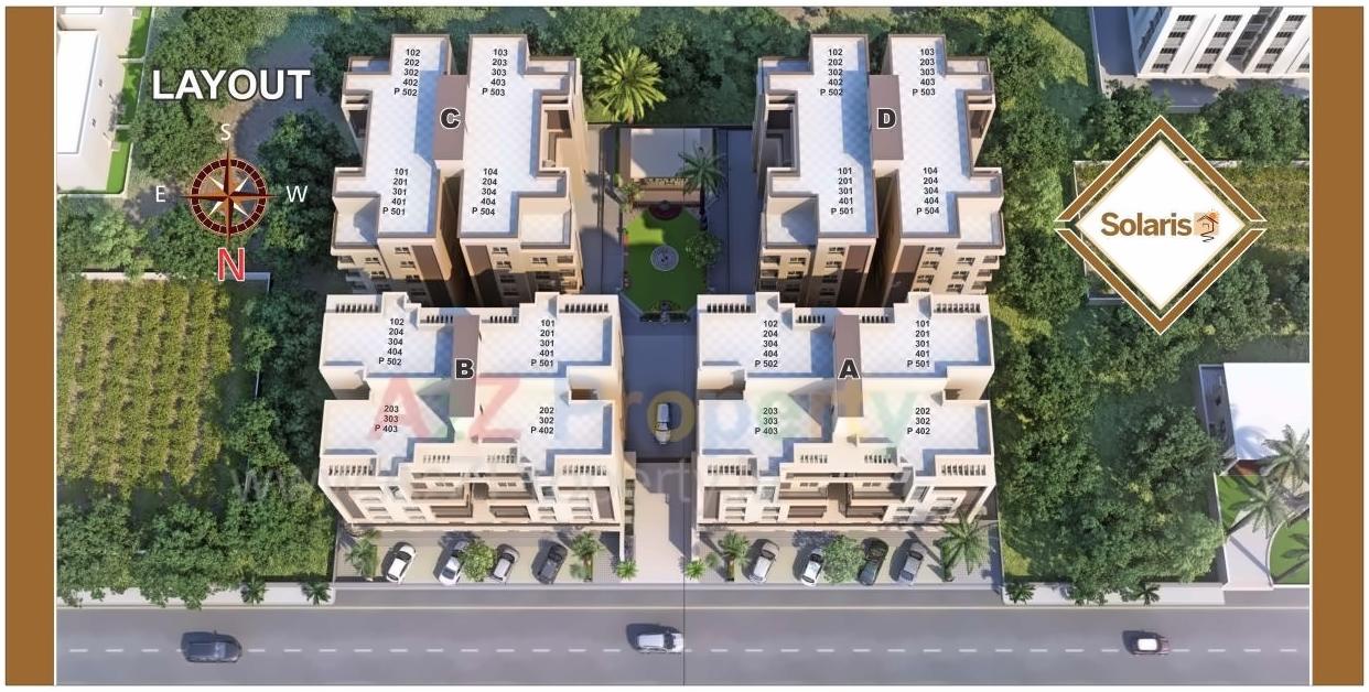 Layout of real estate project Solaris located at Bhayli, Vadodara, Gujarat