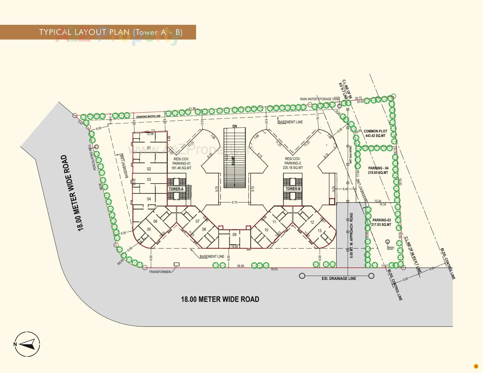 Layout of real estate project Sonal Evoq located at Chhani, Vadodara, Gujarat
