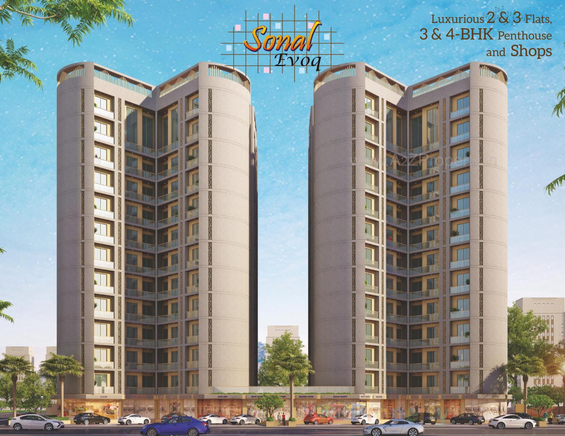 3D Elevation of real estate project Sonal Evoq located at Chhani, Vadodara, Gujarat
