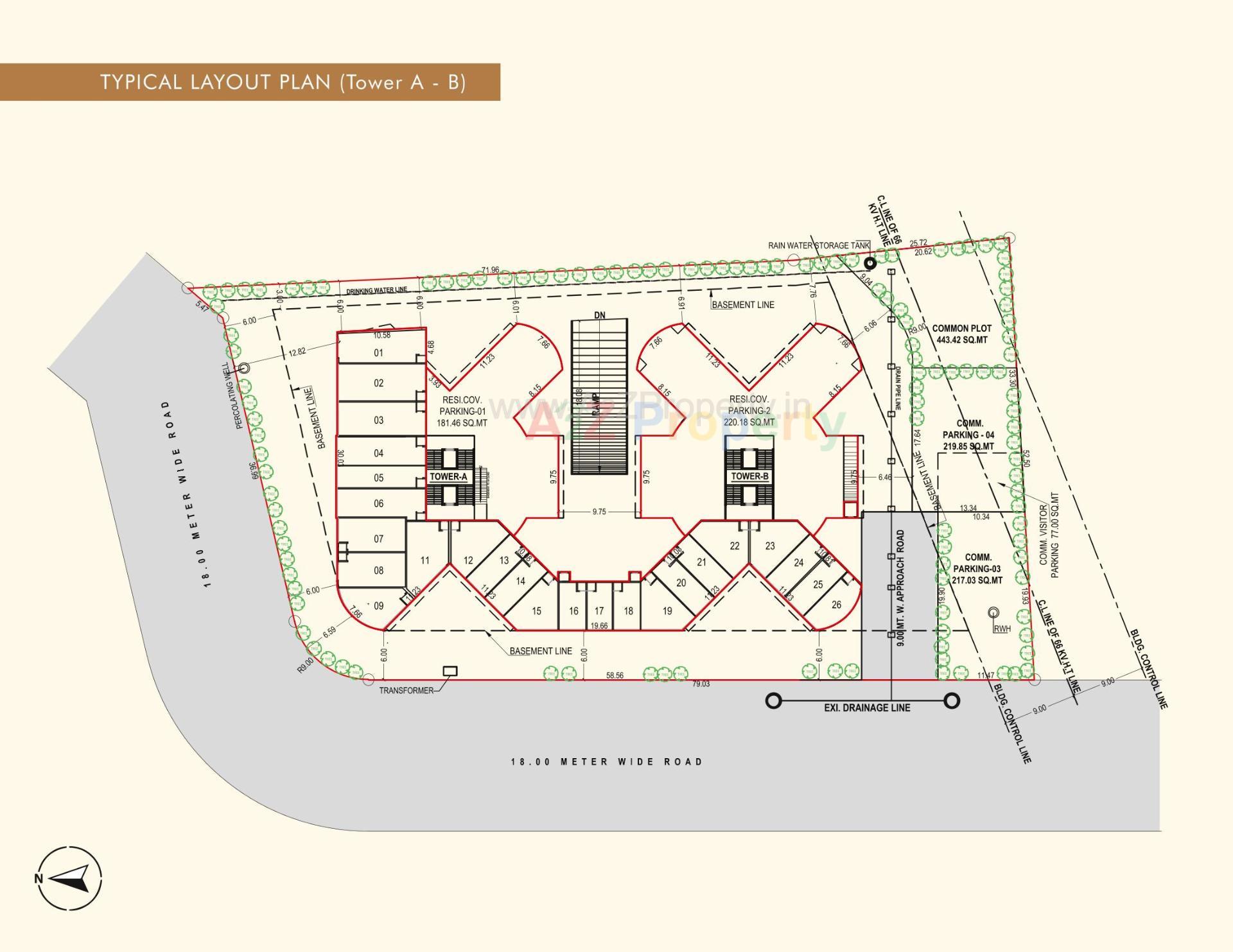 Layout of real estate project Sonal Evoq located at Chhani, Vadodara, Gujarat