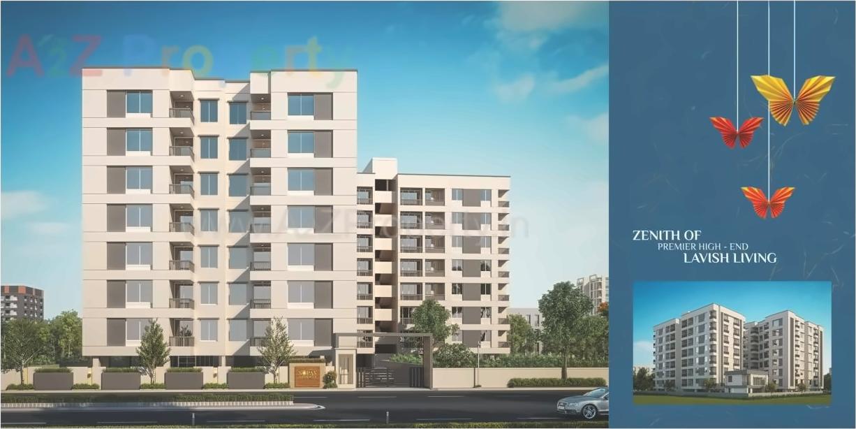 3D Elevation of real estate project Sopan Heights located at Sevasi, Vadodara, Gujarat