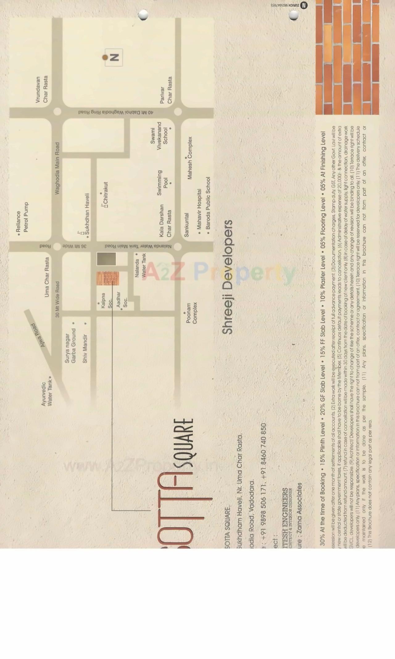 Layout of real estate project Sotta Square located at Bapod, Vadodara, Gujarat
