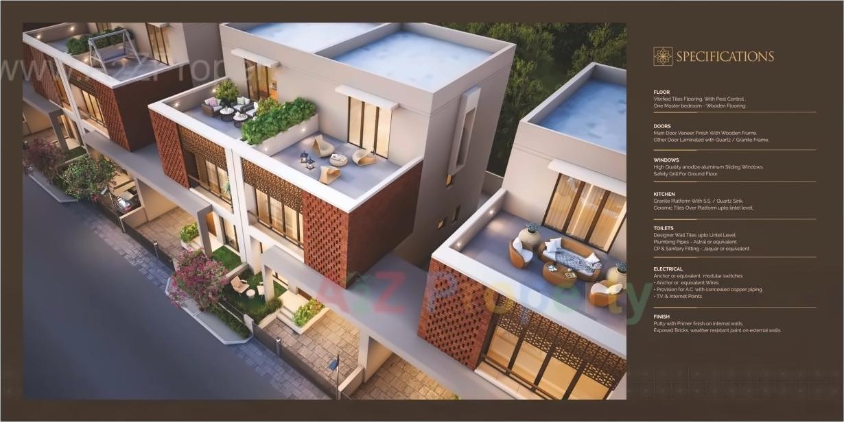 3D Elevation of real estate project Soverign Villa located at Sevasi, Vadodara, Gujarat