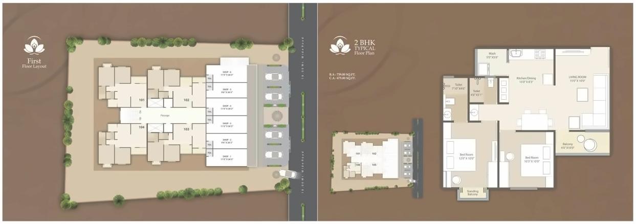 Layout of real estate project Sparsh Residency located at Bhayli, Vadodara, Gujarat