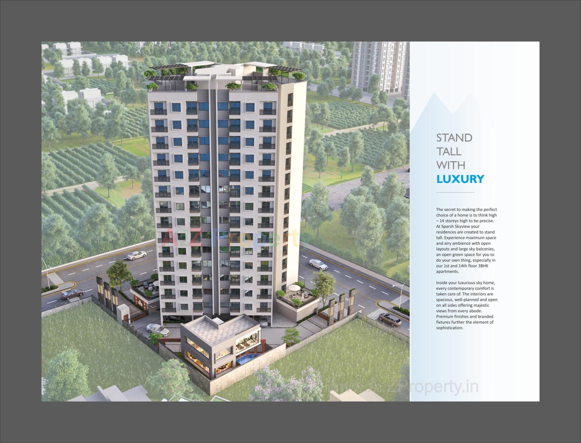 3D Elevation of real estate project Sparsh Skyview located at Bhayli, Vadodara, Gujarat
