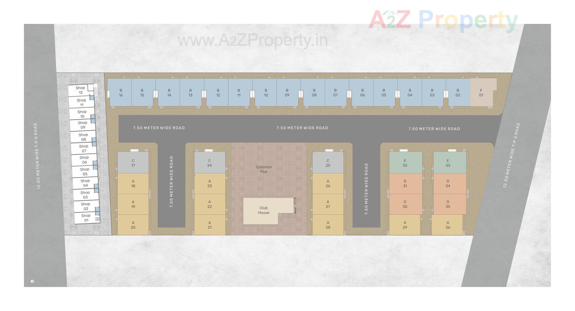 Layout of real estate project Spring Woods located at Tarsali, Vadodara, Gujarat