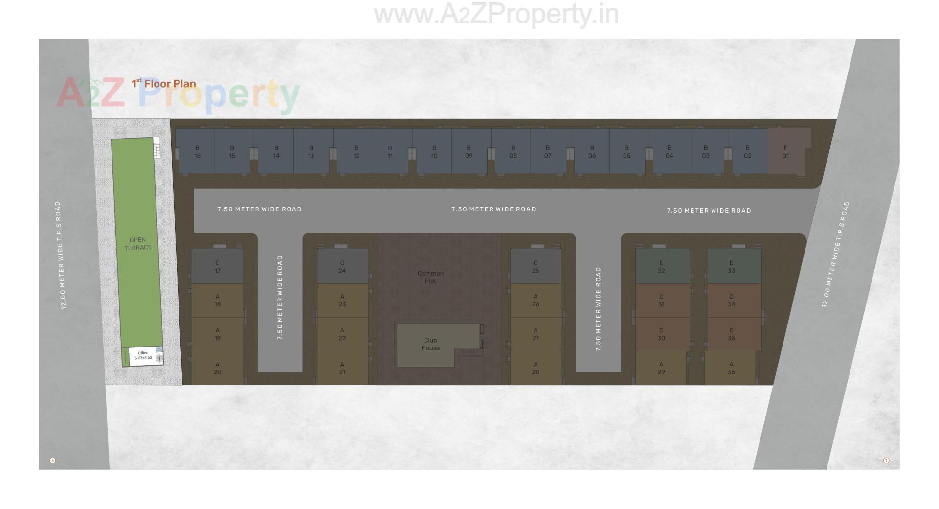 Layout of real estate project Spring Woods located at Tarsali, Vadodara, Gujarat