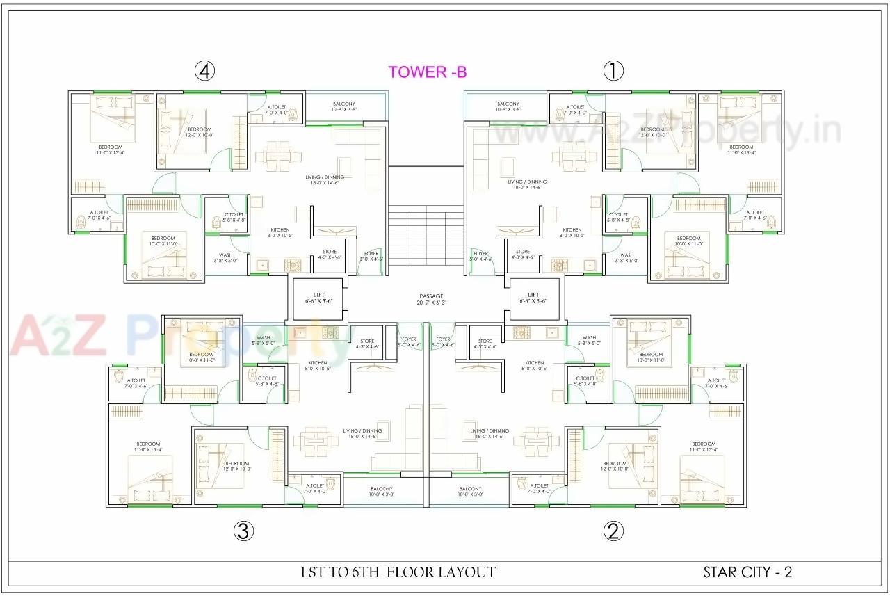 Layout of real estate project Star City Ii located at Tandalja, Vadodara, Gujarat
