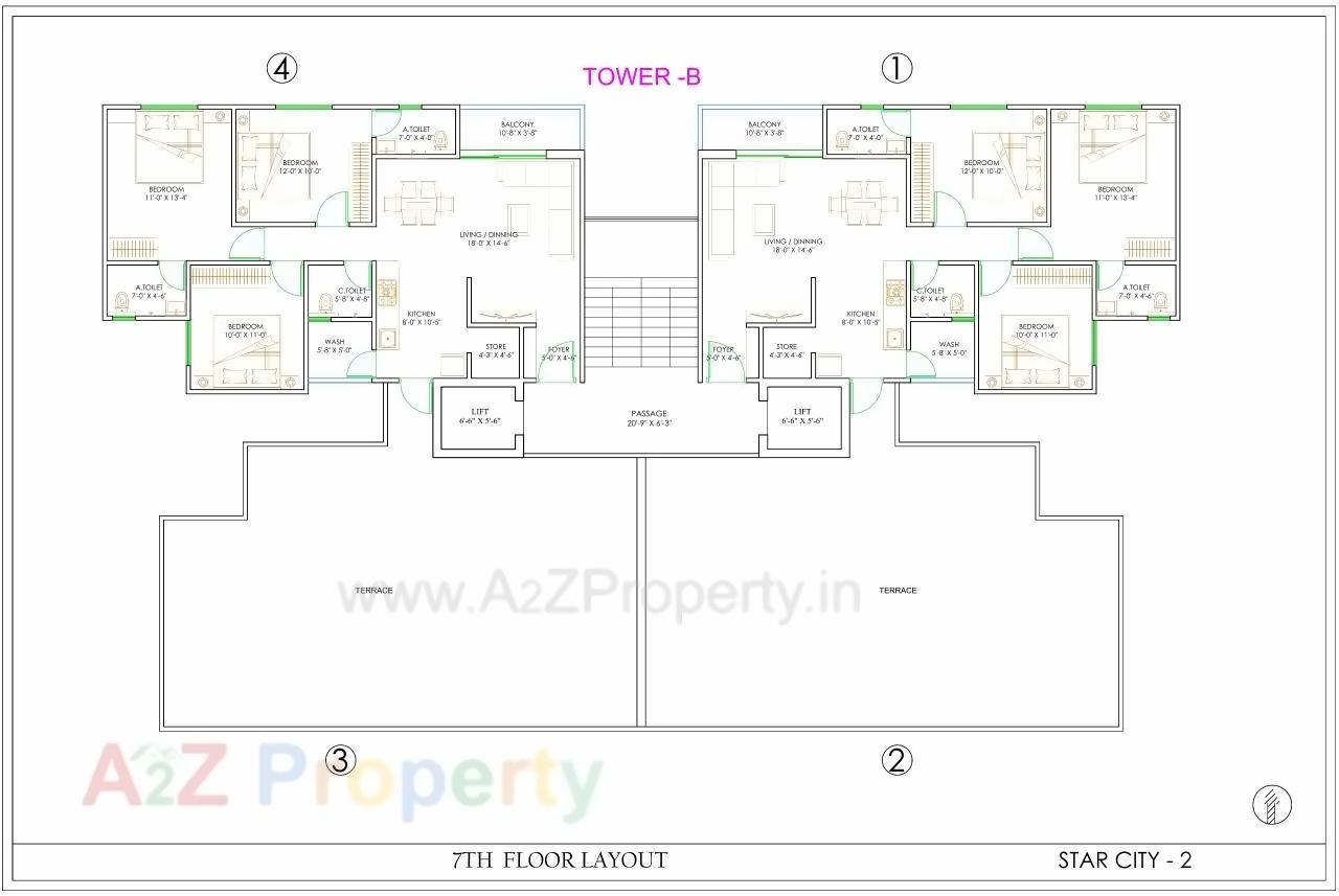 Layout of real estate project Star City Ii located at Tandalja, Vadodara, Gujarat