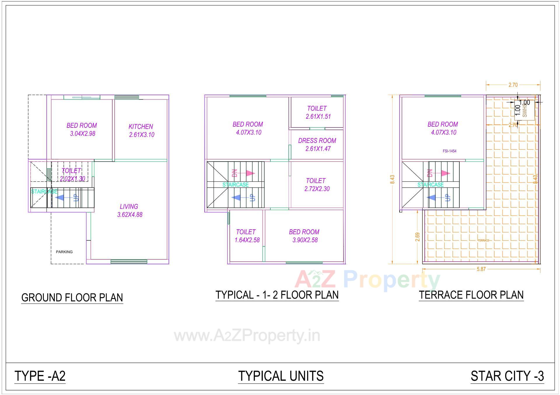 Layout of real estate project Star City located at Tandalja, Vadodara, Gujarat