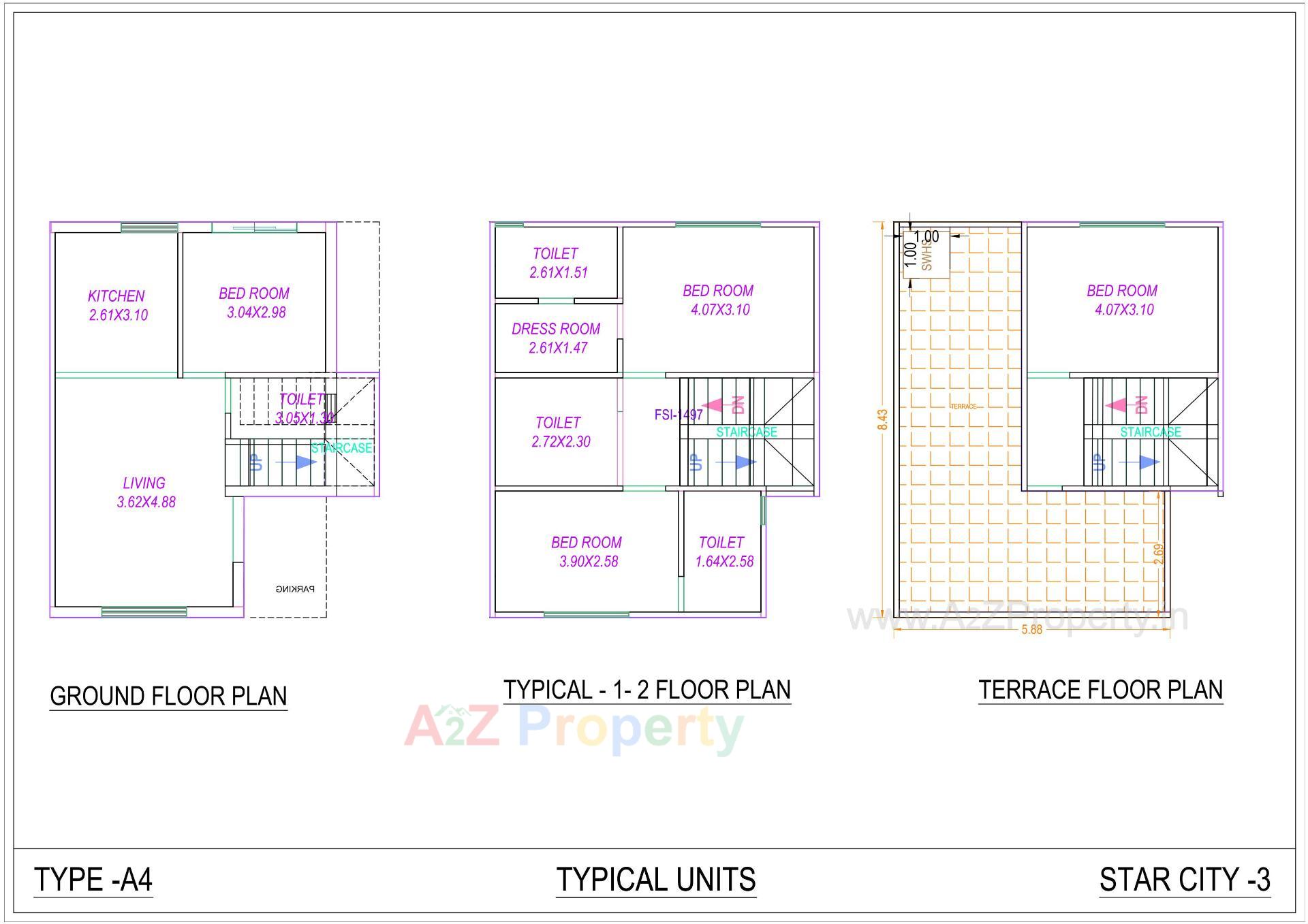 Layout of real estate project Star City located at Tandalja, Vadodara, Gujarat