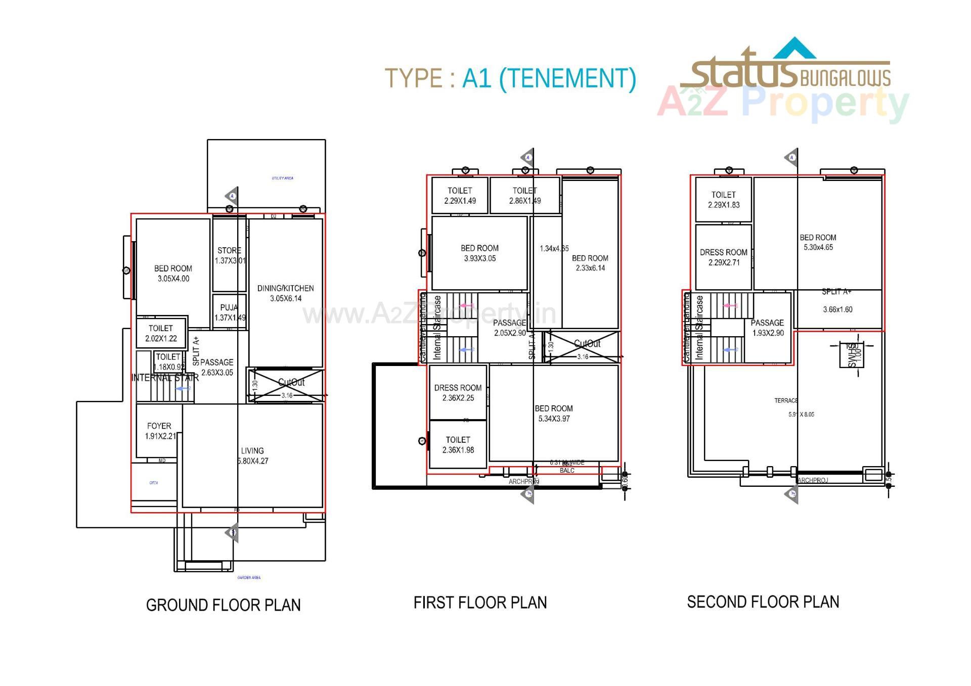 Layout of real estate project Status Bungalows located at Bill, Vadodara, Gujarat