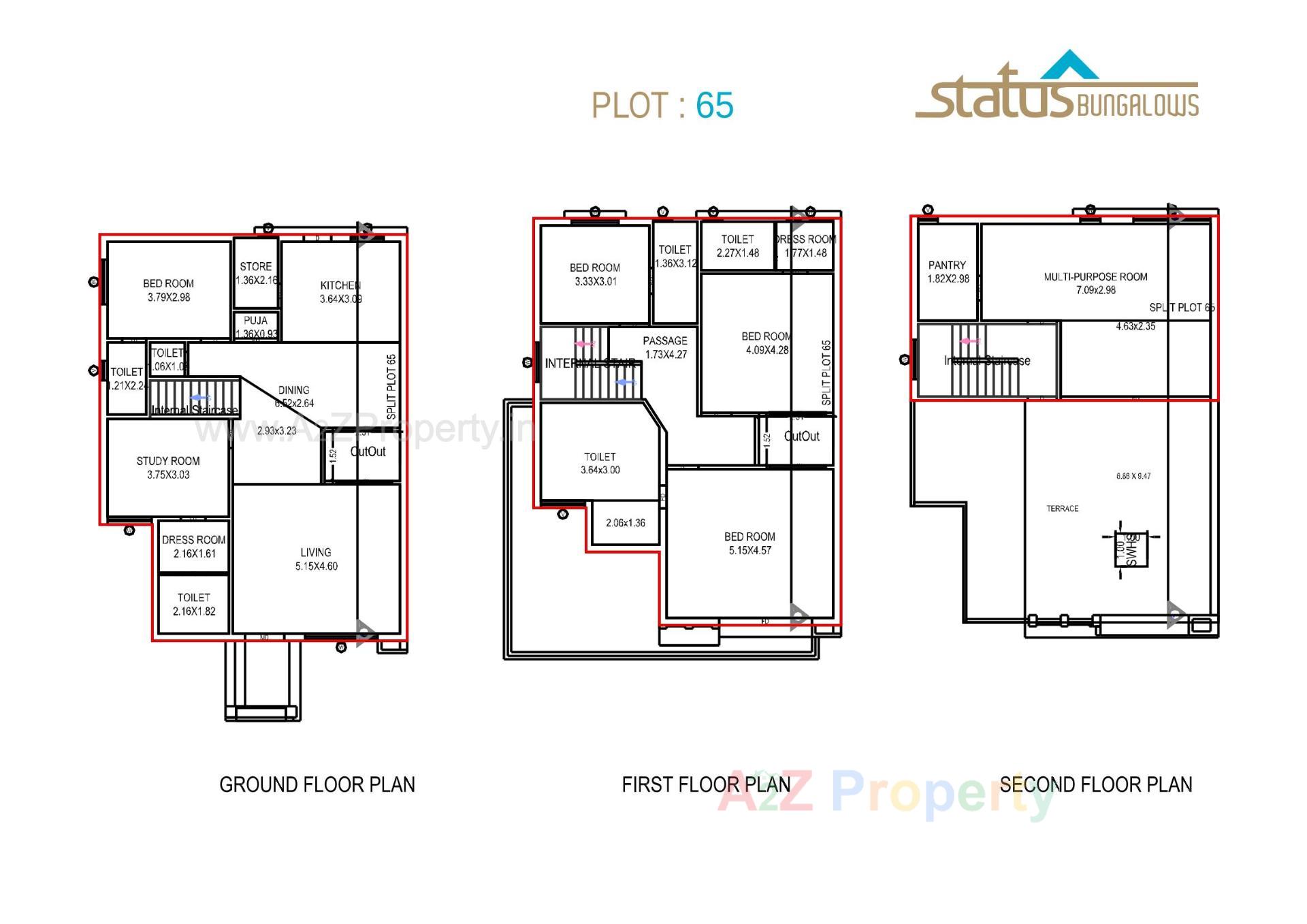 Layout of real estate project Status Bungalows located at Bill, Vadodara, Gujarat
