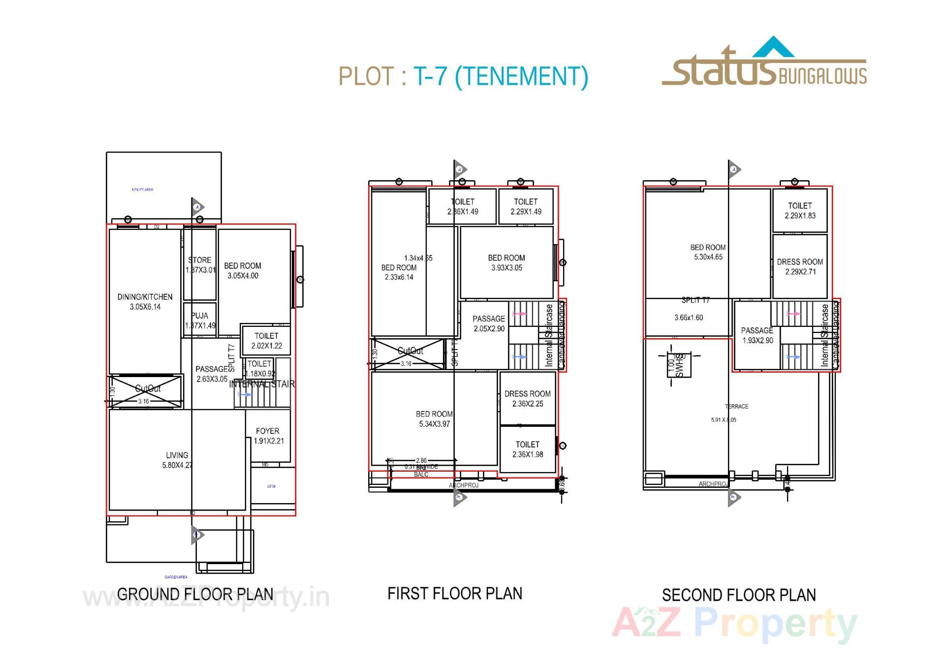 Layout of real estate project Status Bungalows located at Bill, Vadodara, Gujarat