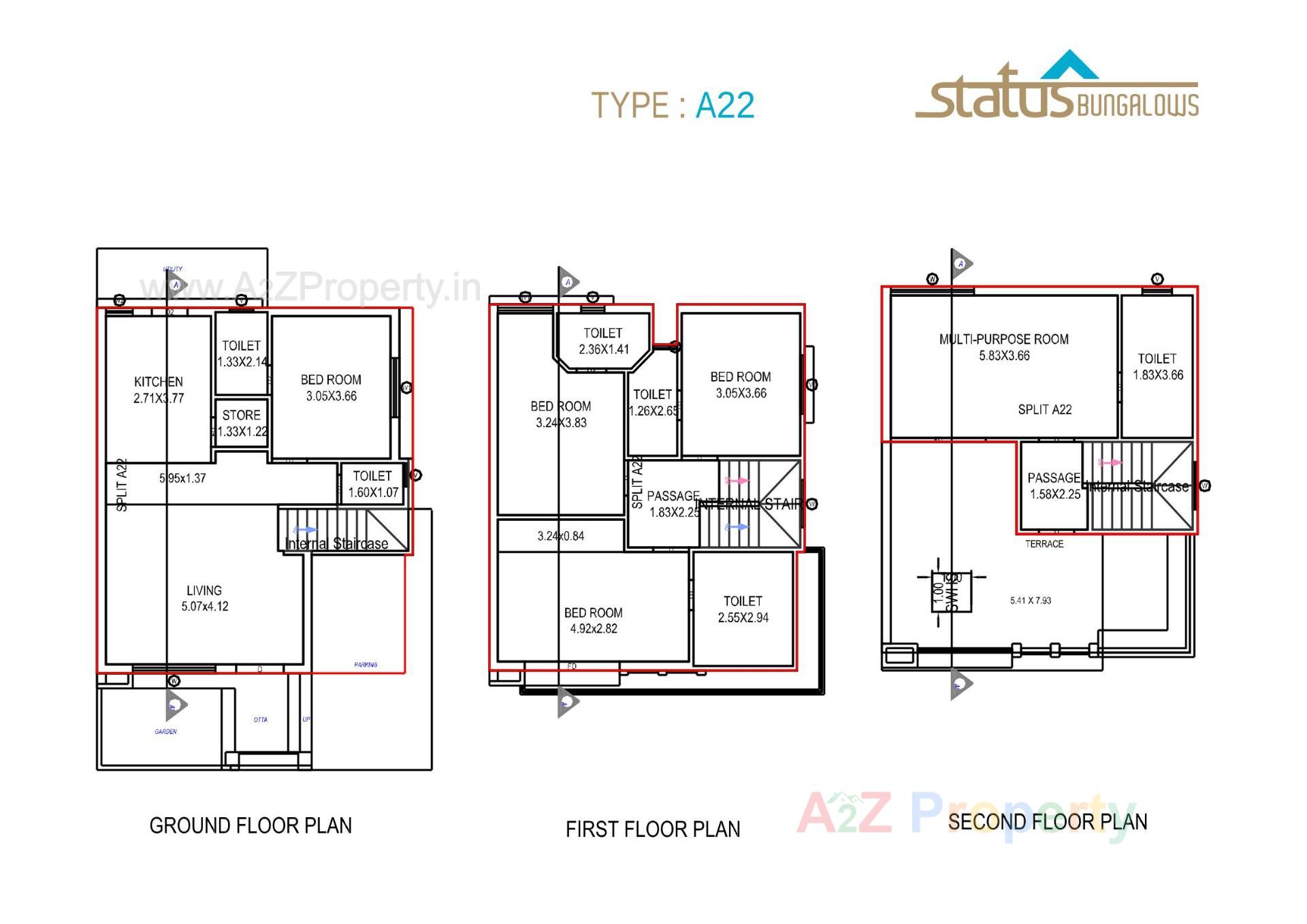 Layout of real estate project Status Bungalows located at Bill, Vadodara, Gujarat