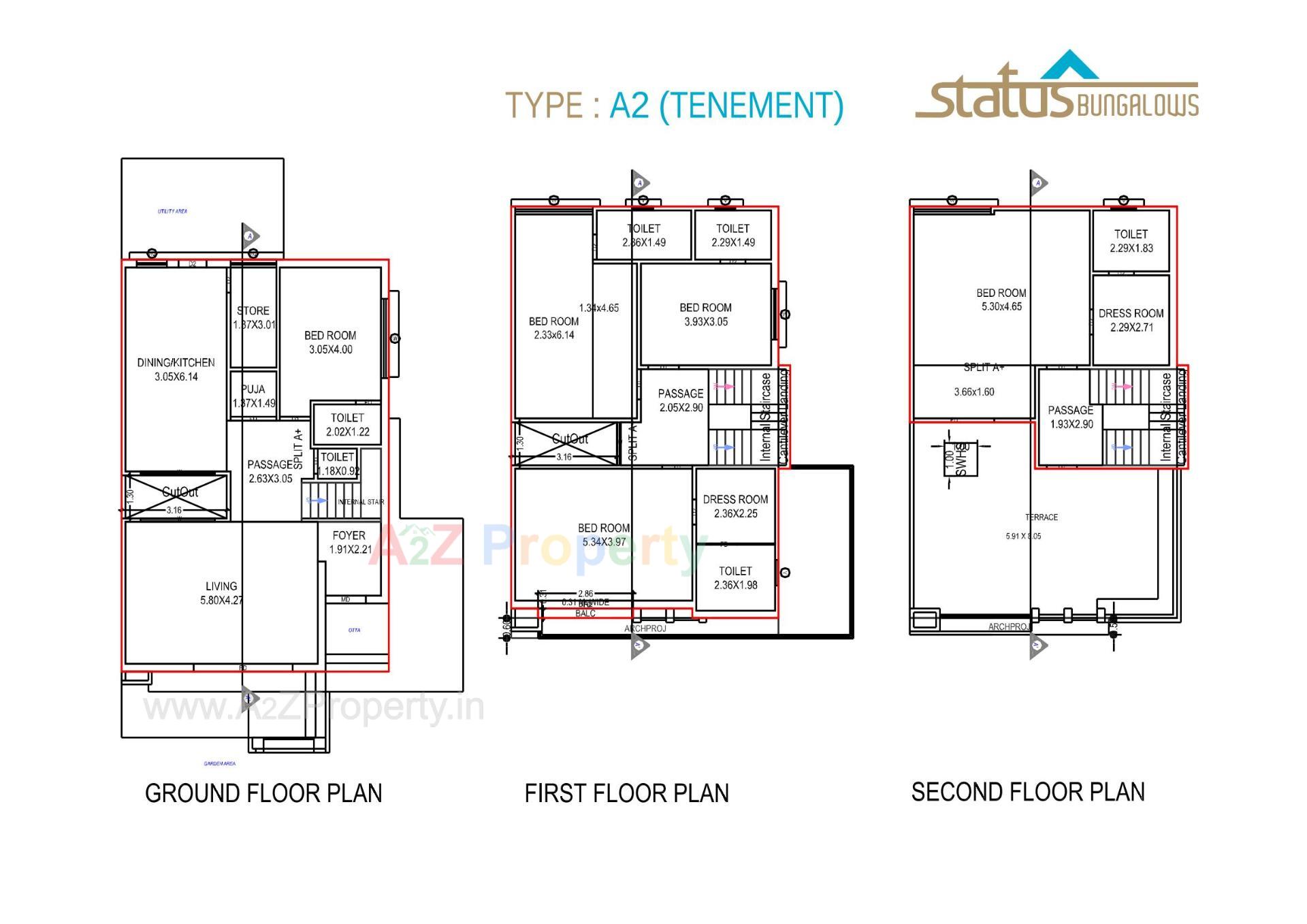 Layout of real estate project Status Bungalows located at Bill, Vadodara, Gujarat