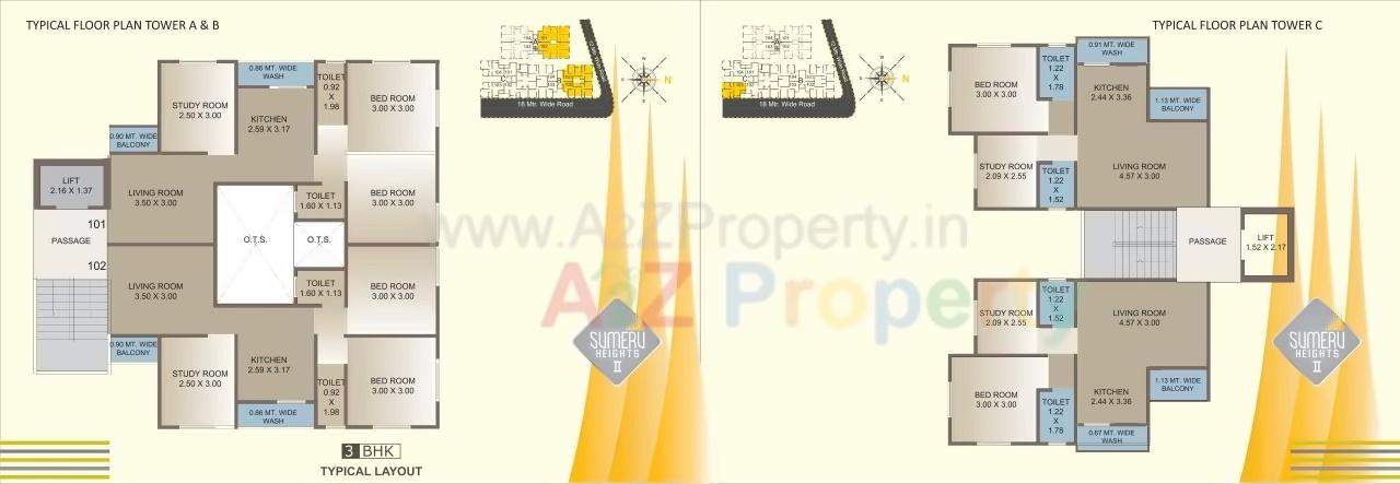 Layout of real estate project Sumeru Heights Ii located at Harni, Vadodara, Gujarat