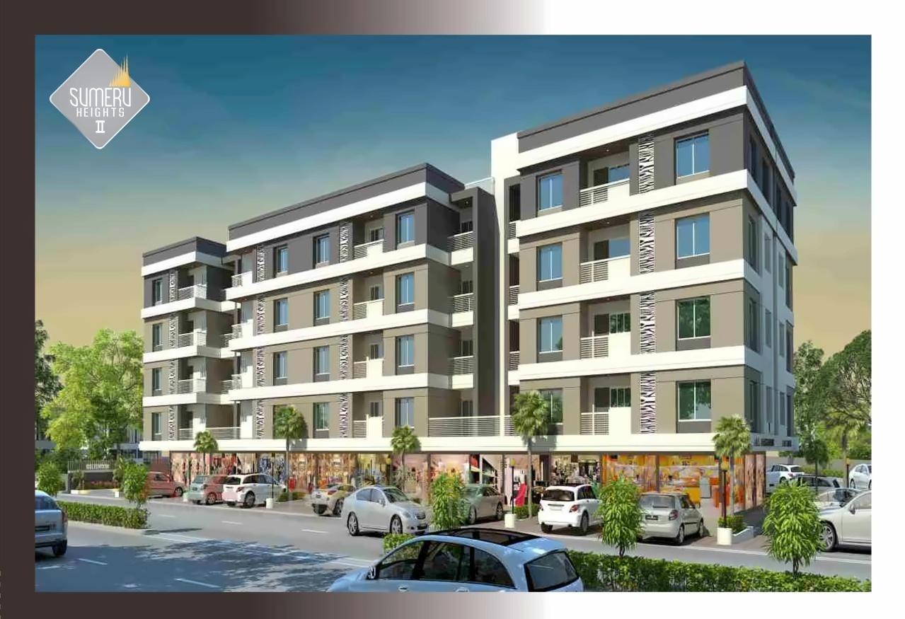 3D Elevation of real estate project Sumeru Heights Ii located at Harni, Vadodara, Gujarat