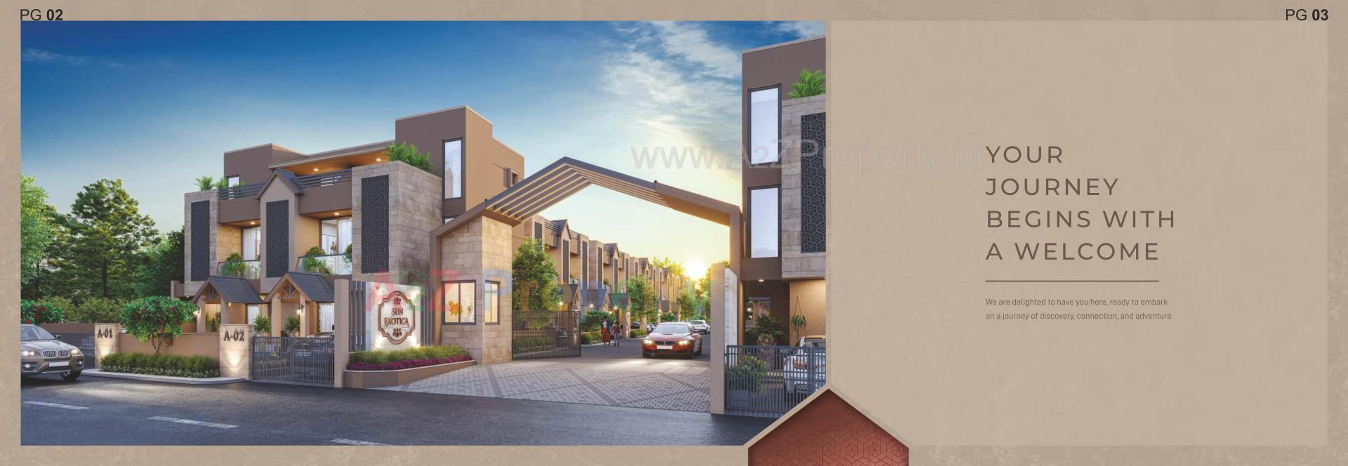 3D Elevation of real estate project Sun Exotica located at Tarsali, Vadodara, Gujarat