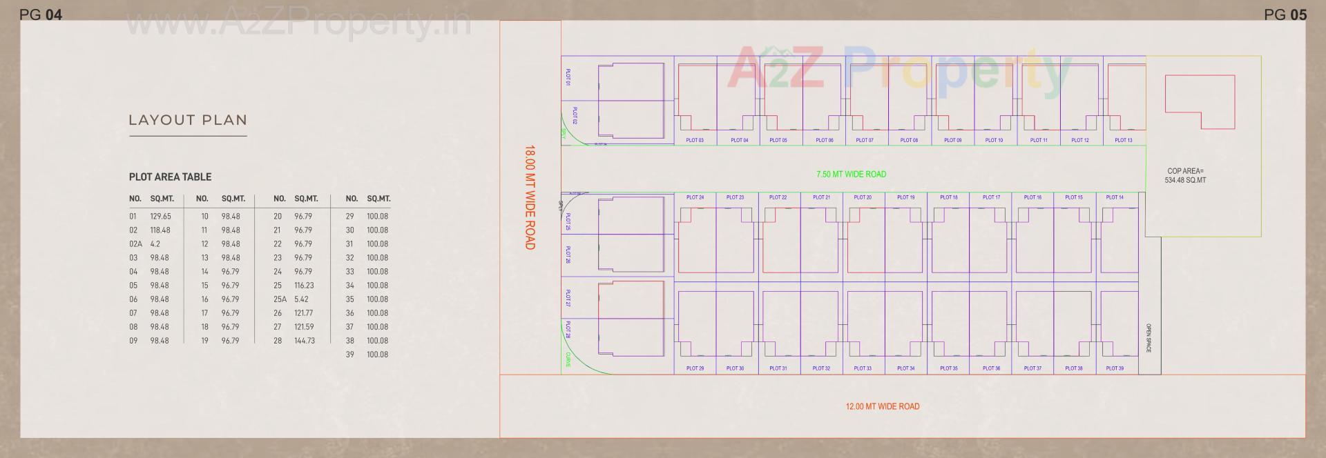 Layout of real estate project Sun Exotica located at Tarsali, Vadodara, Gujarat