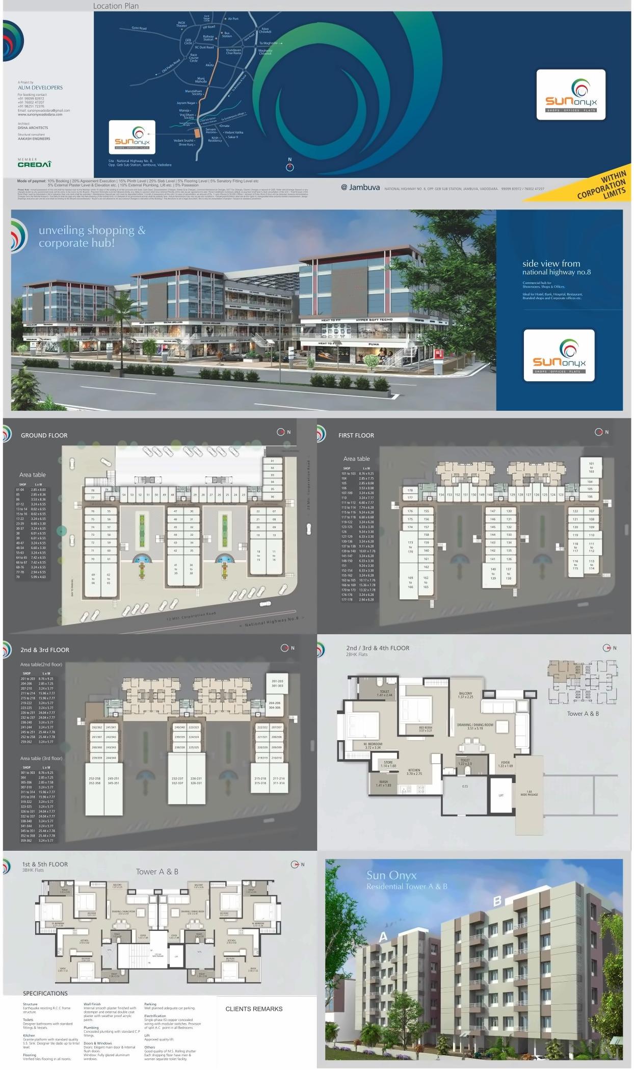 Layout of real estate project Sun Onyx Complex located at Jambuva, Vadodara, Gujarat
