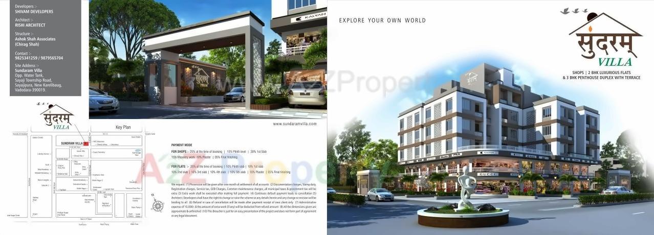 3D Elevation of real estate project Sundaram Villa located at Sayajipura, Vadodara, Gujarat