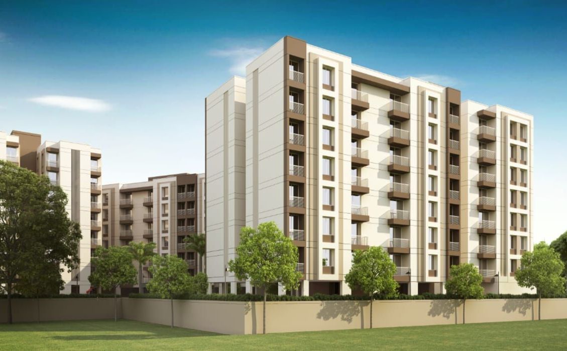 Elevation Back View of real estate project Sunrise Homes located at Ankhol, Vadodara, Gujarat