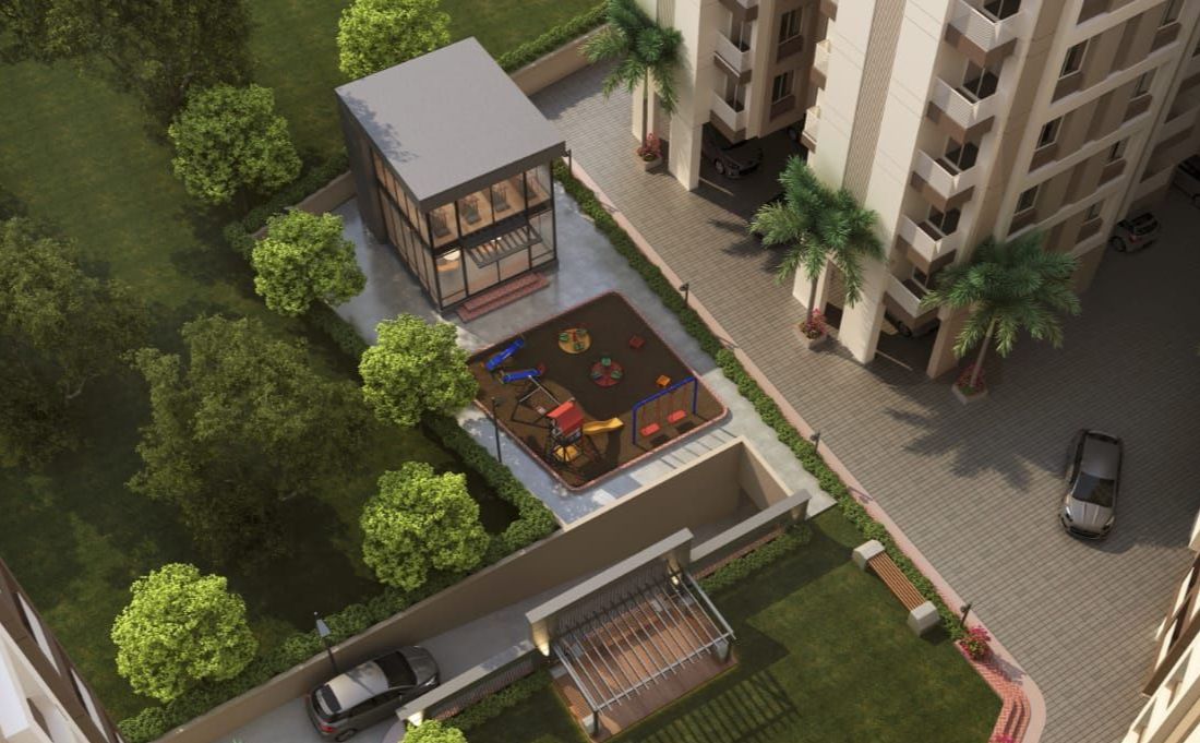 Garden Top View of real estate project Sunrise Homes located at Ankhol, Vadodara, Gujarat