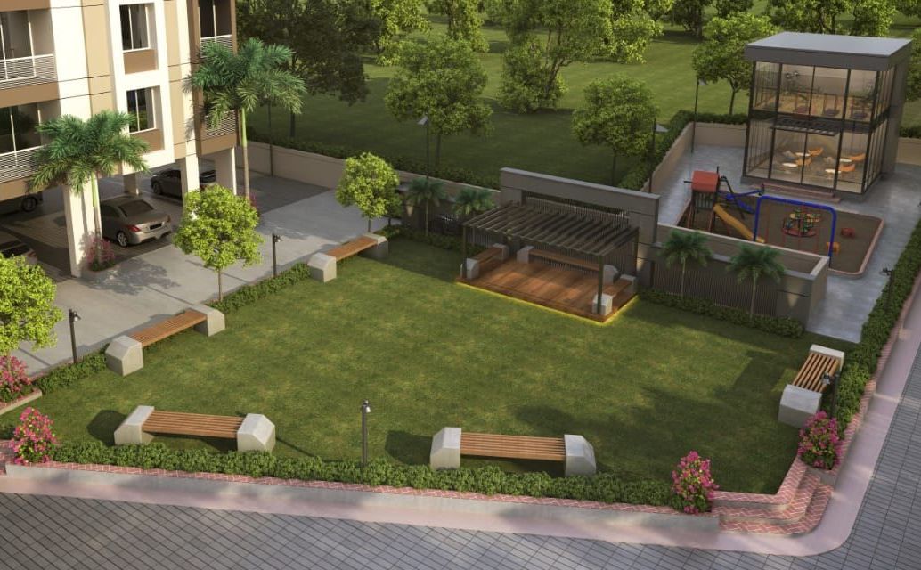 Garden View of real estate project Sunrise Homes located at Ankhol, Vadodara, Gujarat