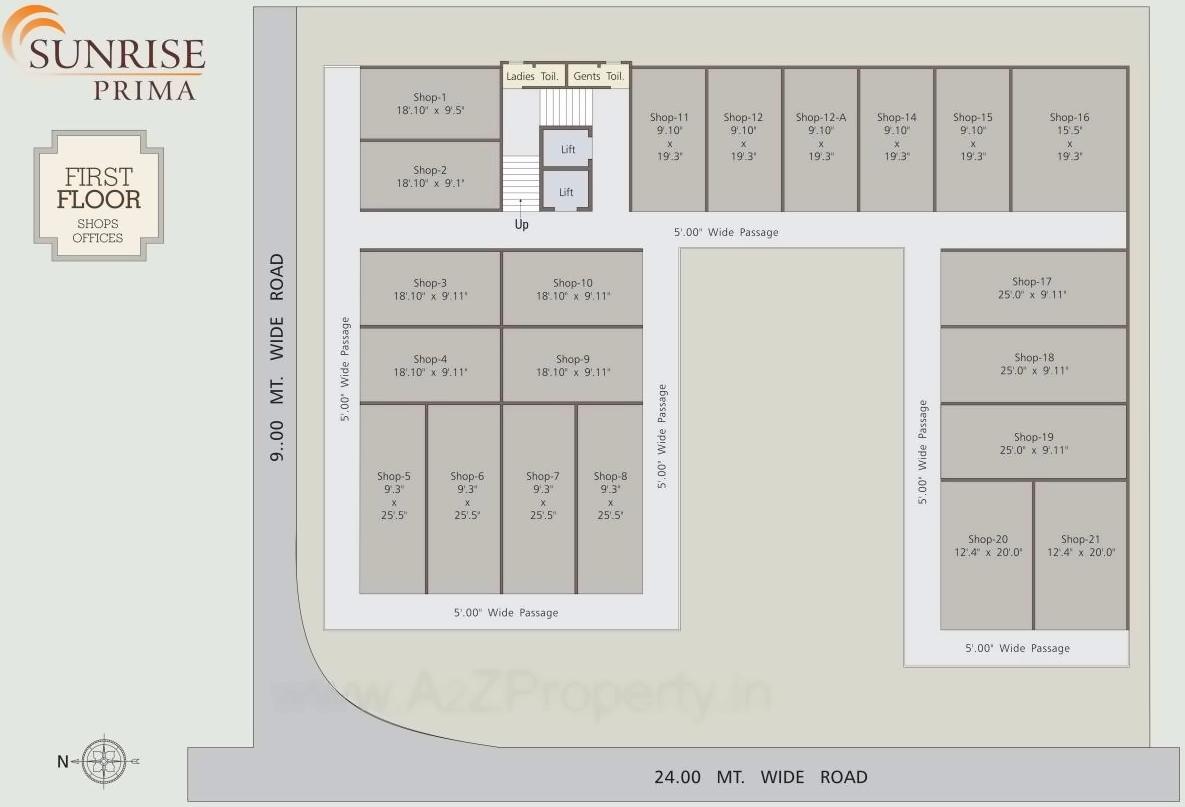 Layout of real estate project Sunrise Prima located at Manjalpur, Vadodara, Gujarat