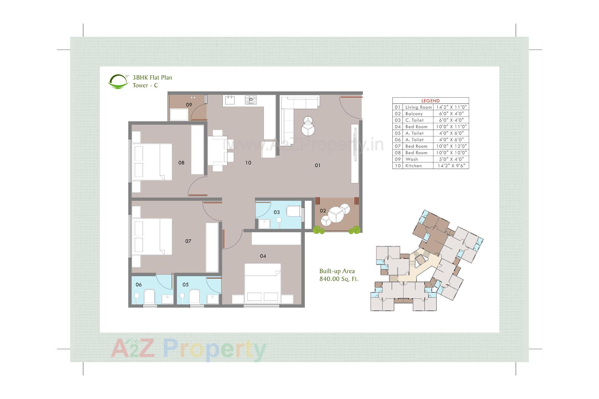 Layout of real estate project Sunrise Residency located at Tandalja, Vadodara, Gujarat