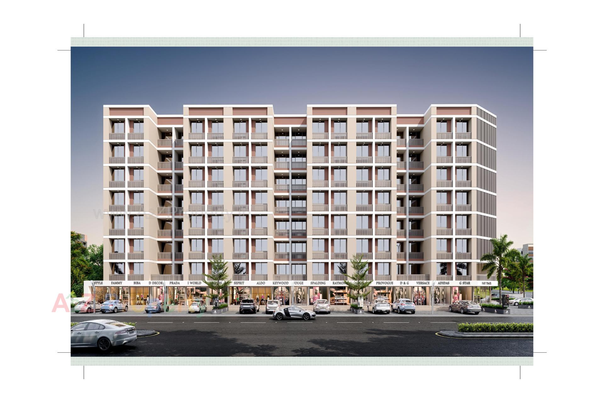 3D Elevation of real estate project Sunrise Residency located at Tandalja, Vadodara, Gujarat