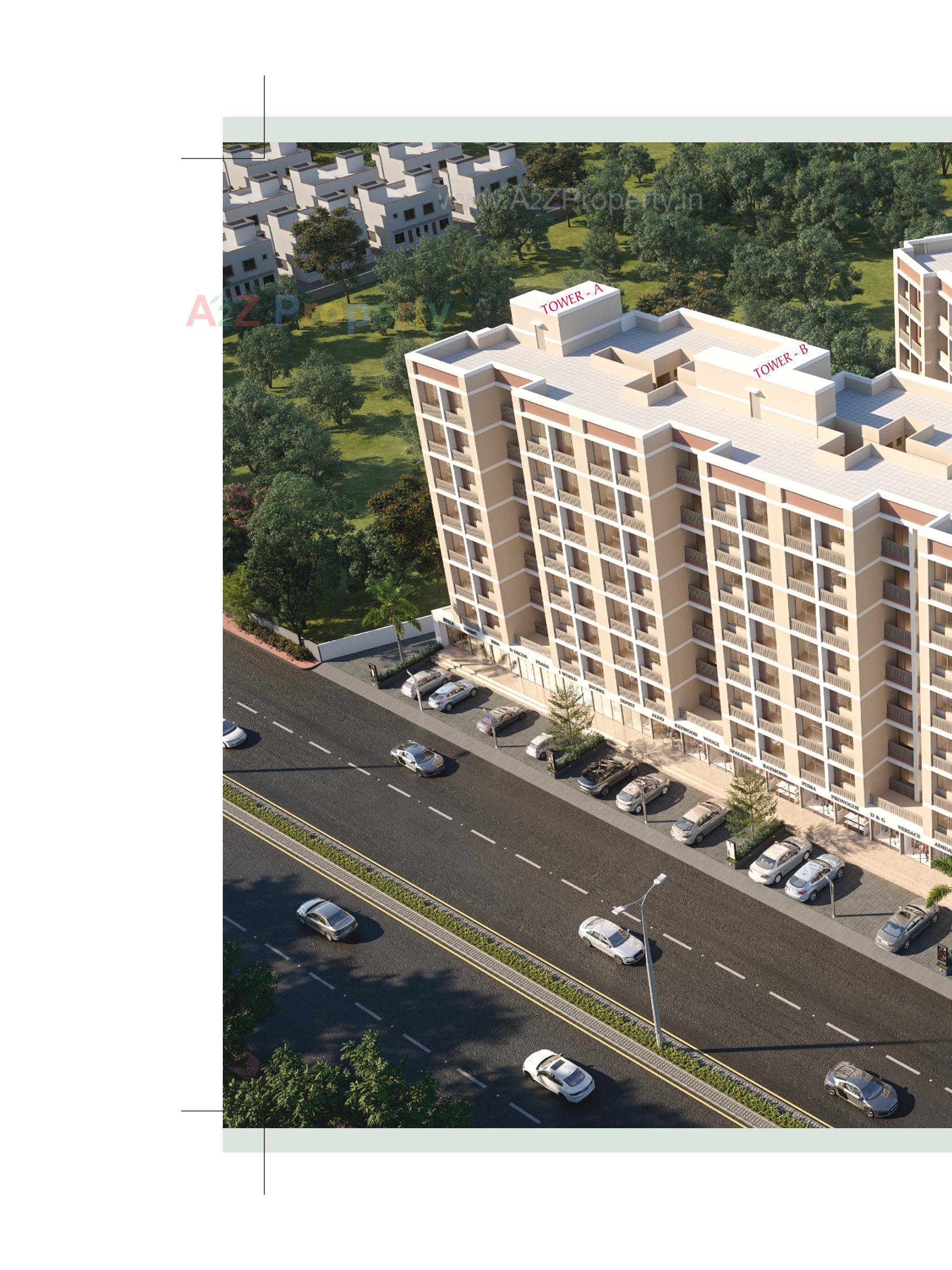 3D Elevation of real estate project Sunrise Residency located at Tandalja, Vadodara, Gujarat