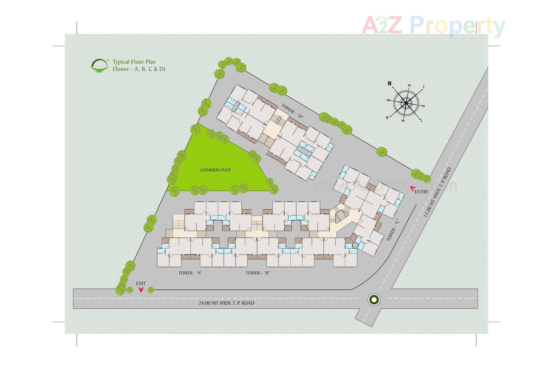 Layout of real estate project Sunrise Residency located at Tandalja, Vadodara, Gujarat
