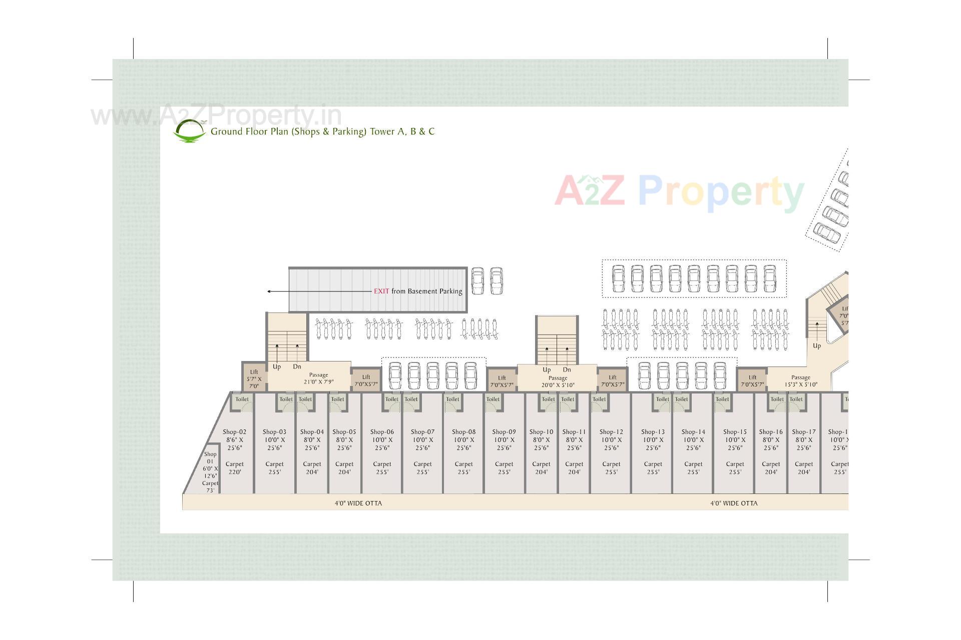 Layout of real estate project Sunrise Residency located at Tandalja, Vadodara, Gujarat