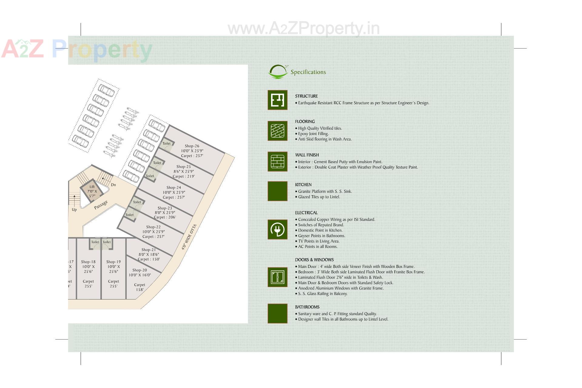 Layout of real estate project Sunrise Residency located at Tandalja, Vadodara, Gujarat