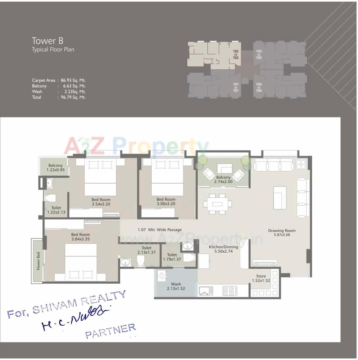Layout of real estate project Swarnim Sapphire located at Vadodara, Vadodara, Gujarat