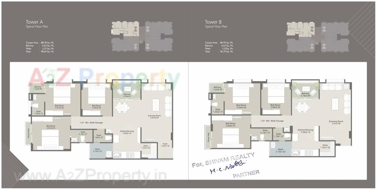 Layout of real estate project Swarnim Sapphire located at Vadodara, Vadodara, Gujarat