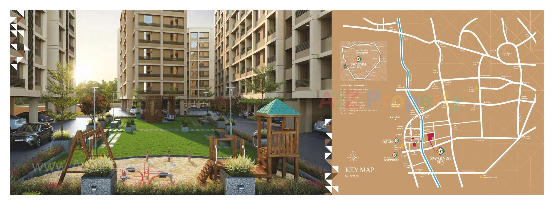 3D Elevation of real estate project Swarnim Sky located at Bhayali, Vadodara, Gujarat
