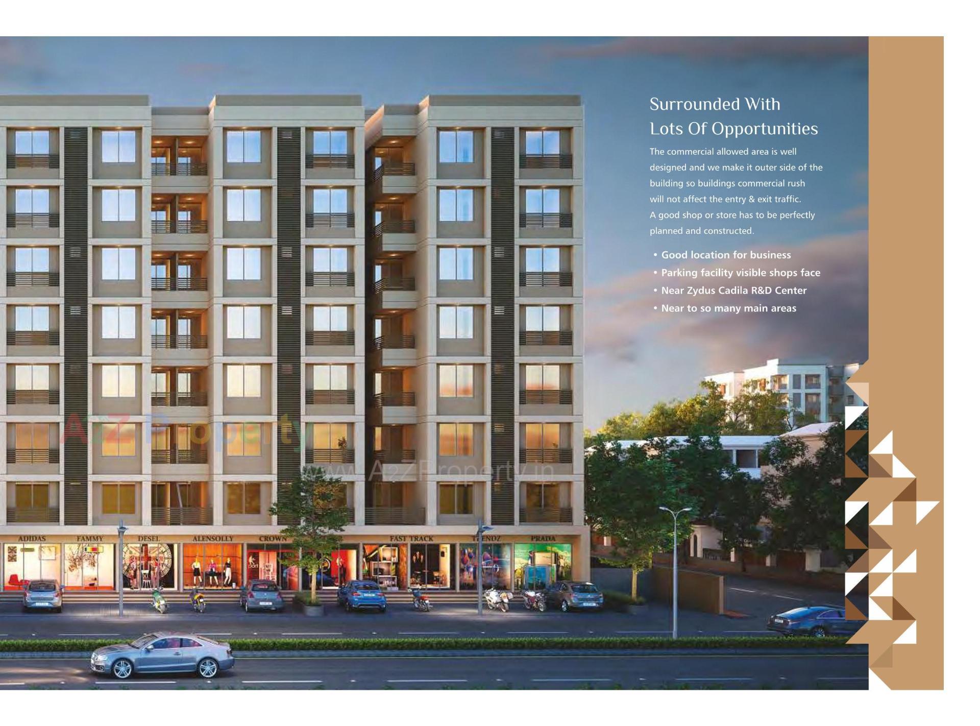 3D Elevation of real estate project Swarnim Sky located at Bhayali, Vadodara, Gujarat
