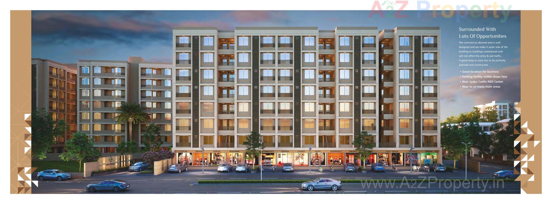 3D Elevation of real estate project Swarnim Sky located at Bhayali, Vadodara, Gujarat