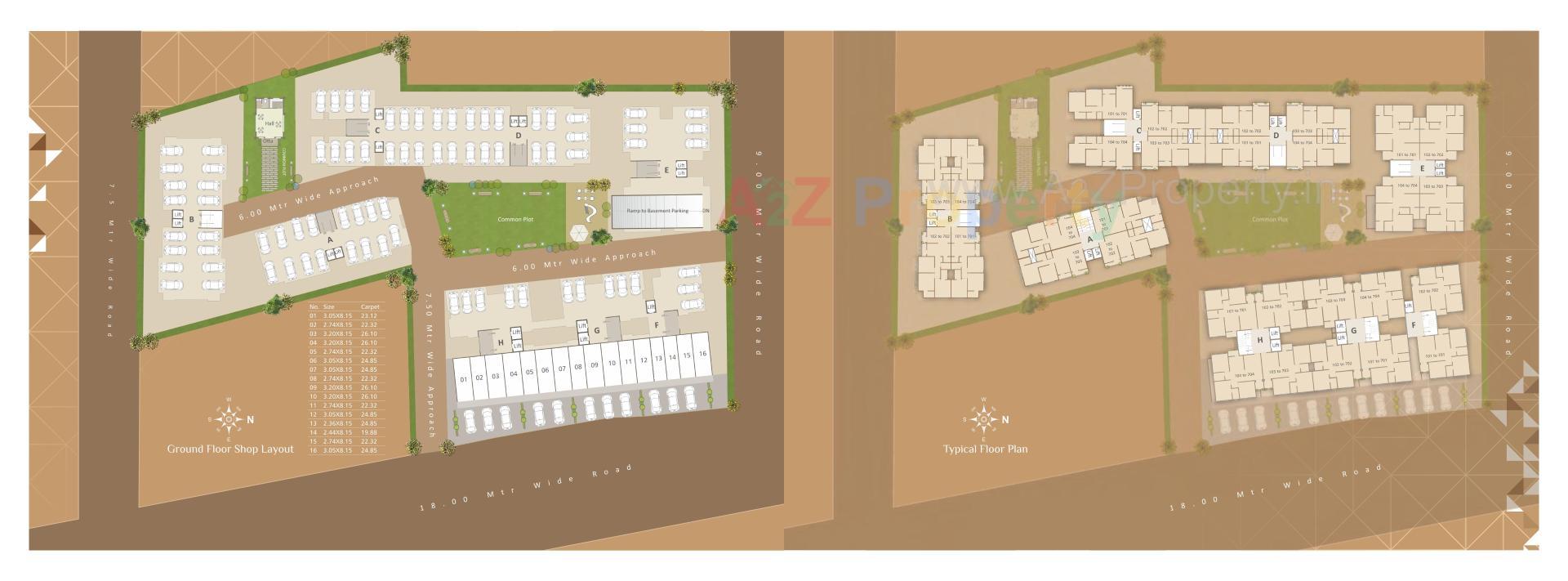 Layout of real estate project Swarnim Sky located at Bhayali, Vadodara, Gujarat