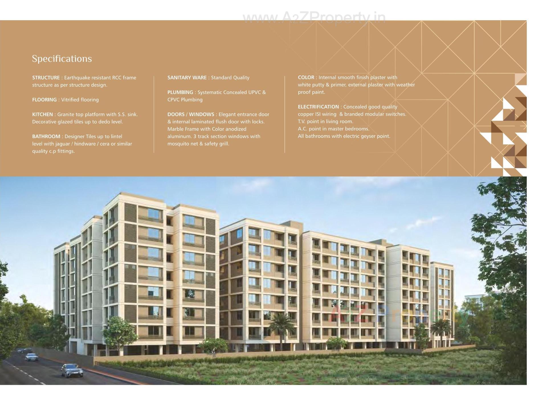 3D Elevation of real estate project Swarnim Sky located at Bhayali, Vadodara, Gujarat