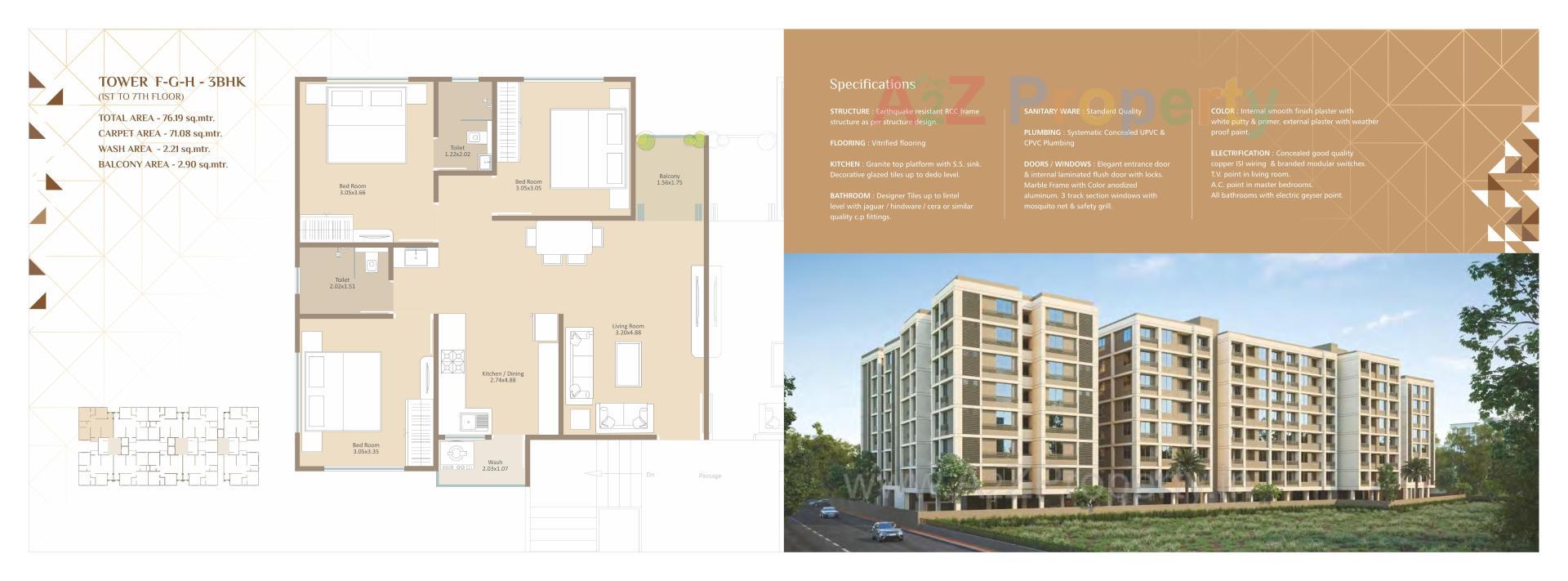 Layout of real estate project Swarnim Sky located at Bhayali, Vadodara, Gujarat