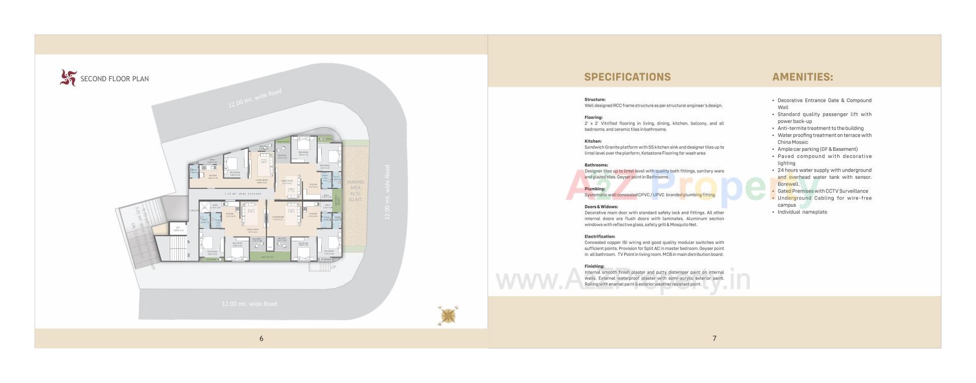 Layout of real estate project Swastik Complex located at Karjan, Vadodara, Gujarat