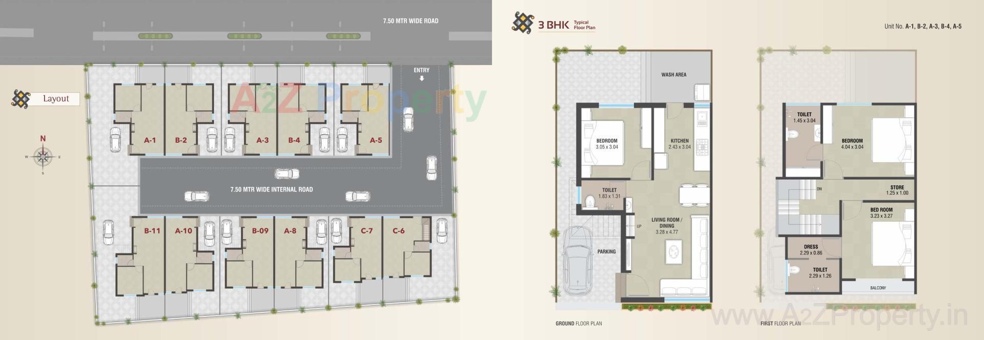 Layout of real estate project Swastik Villa located at Vadodara, Vadodara, Gujarat