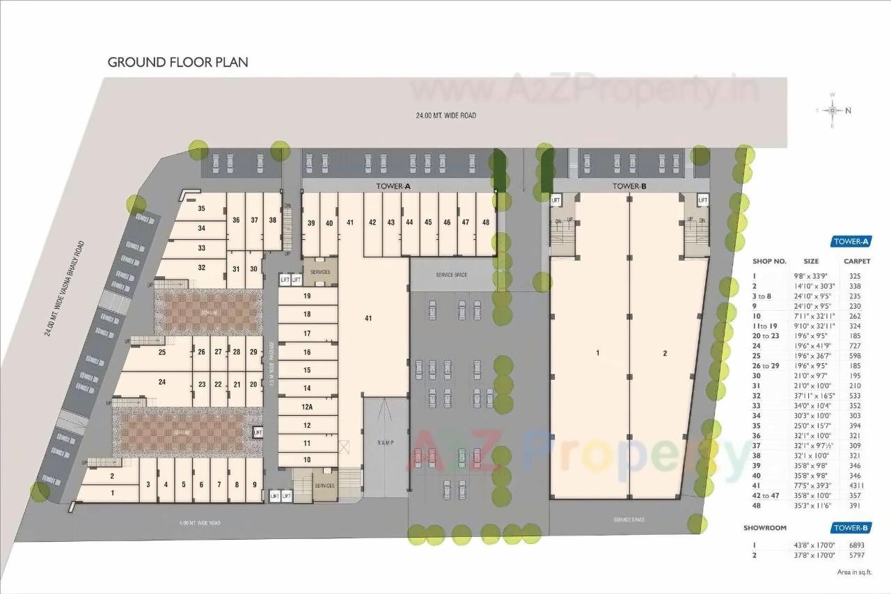 Layout of real estate project Swc Hub located at Bhayli, Vadodara, Gujarat