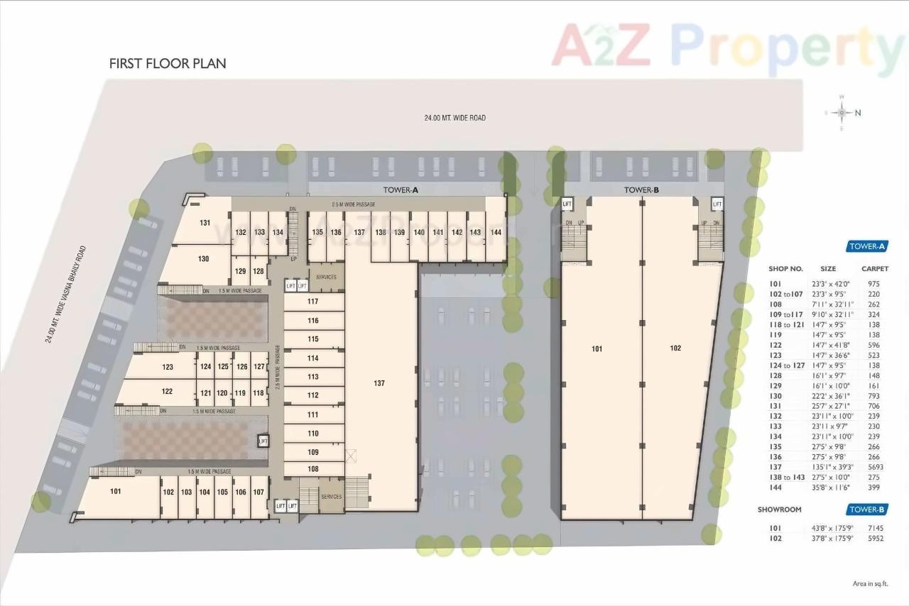 Layout of real estate project Swc Hub located at Bhayli, Vadodara, Gujarat