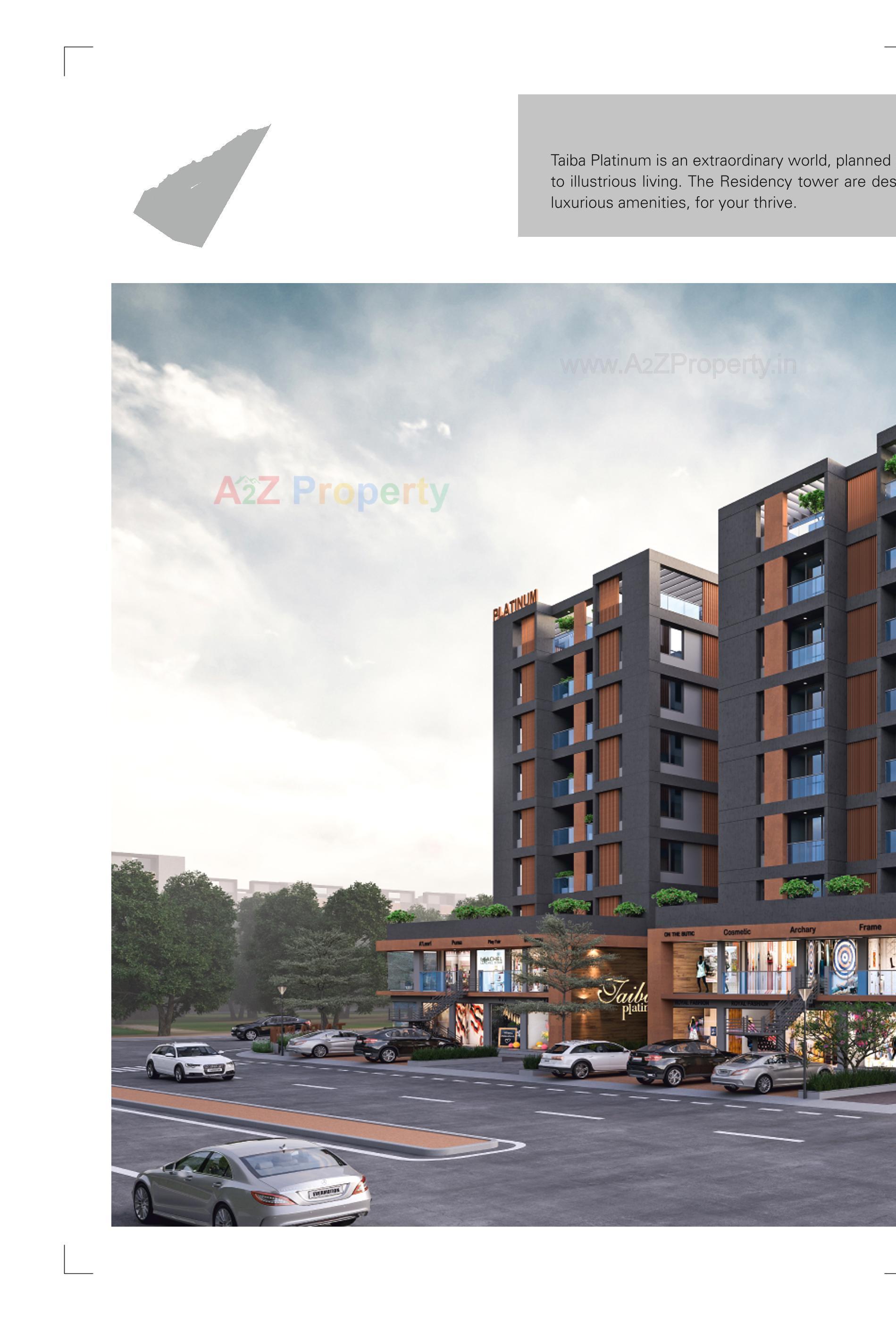 3D Elevation of real estate project Taiba Platinum located at Tandalja, Vadodara, Gujarat